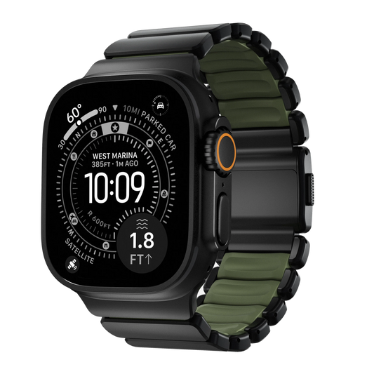 Nomad 49/46 mm Stratos Band Reim - Black Titanium/Forest