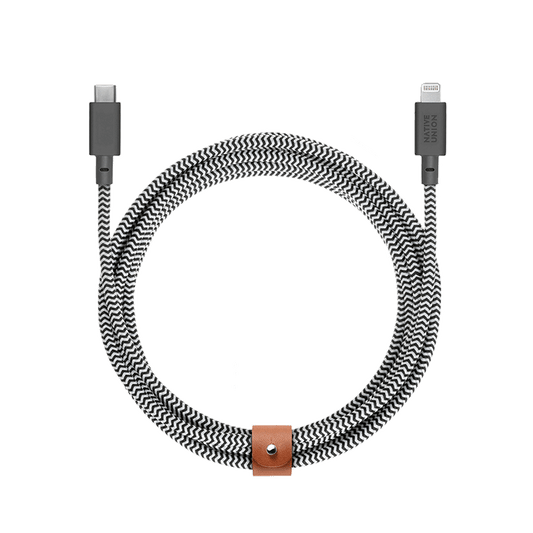 Native Union Belt 3 m USB-C til Lightning kabel - Zebrastripet