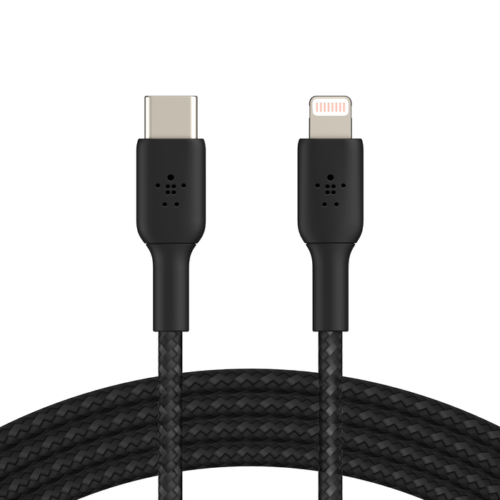 Belkin USB-C til Lightning Vevd Ladekabel 2m - Svart