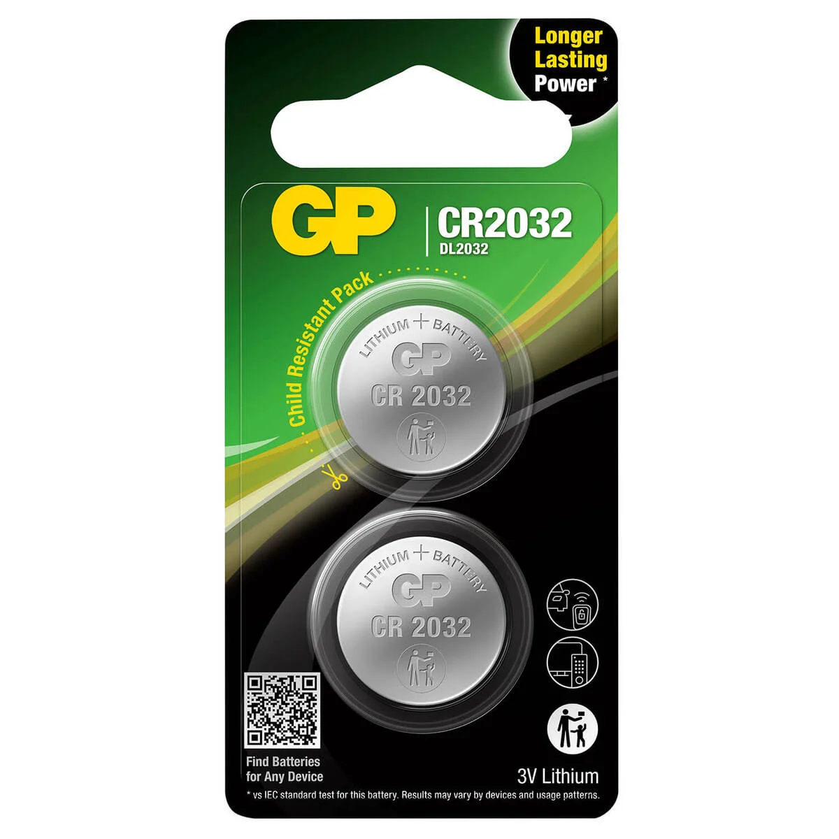 GP CR2032 Batteri til AirTag 2-pack
