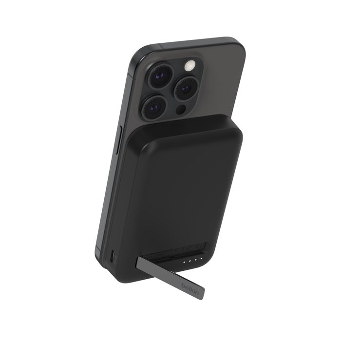 Belkin Qi2 8000 mAh 15W Powerbank med stativ - Svart