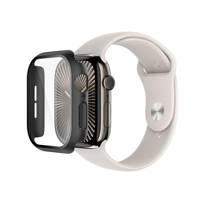 Belkin 46mm 2-i-1 Curved Skjermbeskytter til Apple Watch Series 10 - Svart