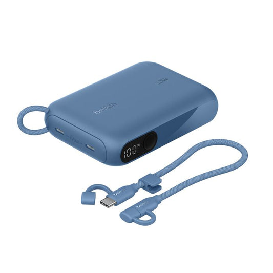 Belkin BoostCharge 10 000 mAh Powerbank med display - Blå