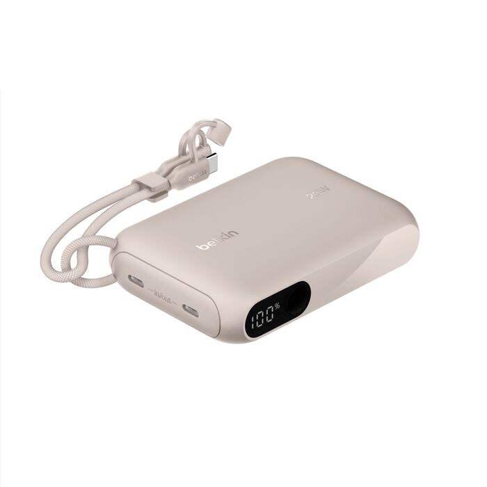 Belkin BoostCharge 10 000 mAh Powerbank med display - Sand