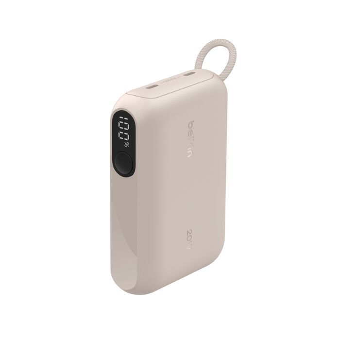 Belkin BoostCharge 10 000 mAh Powerbank med display - Sand