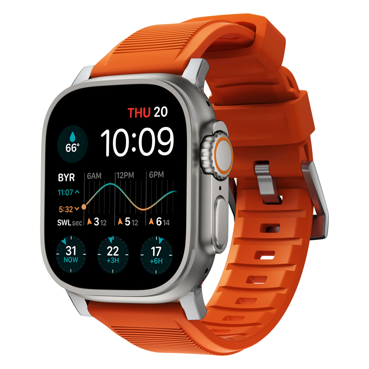 Nomad 49/46 mm Rugged Strap reim - Ultra Orange