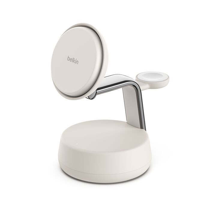 Belkin UltraCharge Pro 3-i-1 Qi2 Ladestativ - Sand
