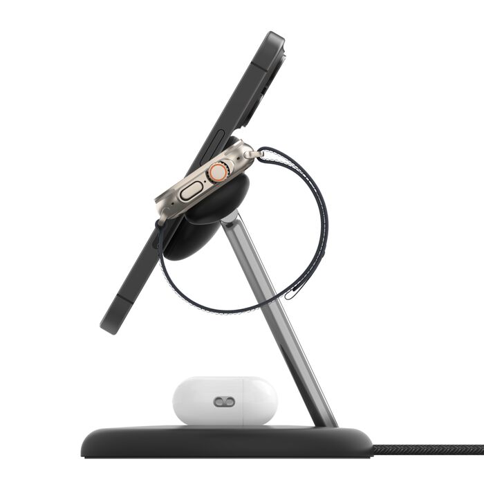 Belkin BoostCharge Pro 3-i-1 Trådløst Qi2 Ladestativ - Svart