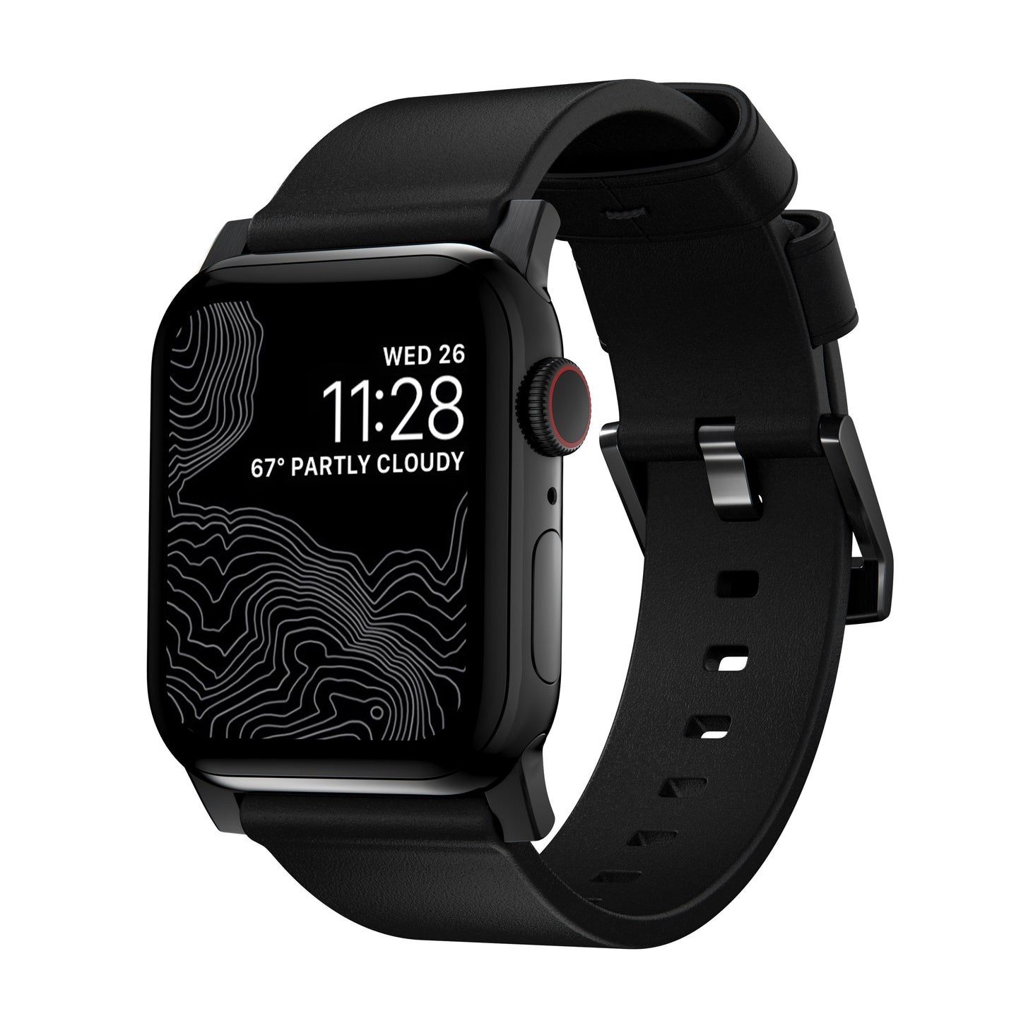 Nomad 49/46 mm Moderne Skinnrem med Svart Spenne - Svart