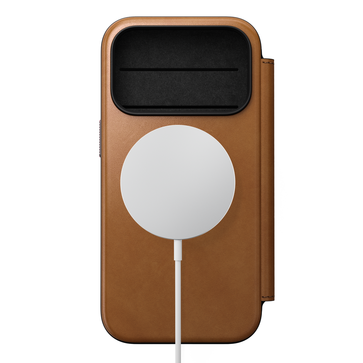 Nomad Lommebokdeksel i skinn med MagSafe til iPhone 18 Pro - Lys brun