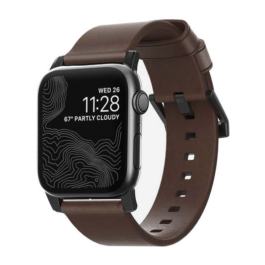 Nomad 42/41 mm Moderne Skinnrem med Svart Spenne - Brun