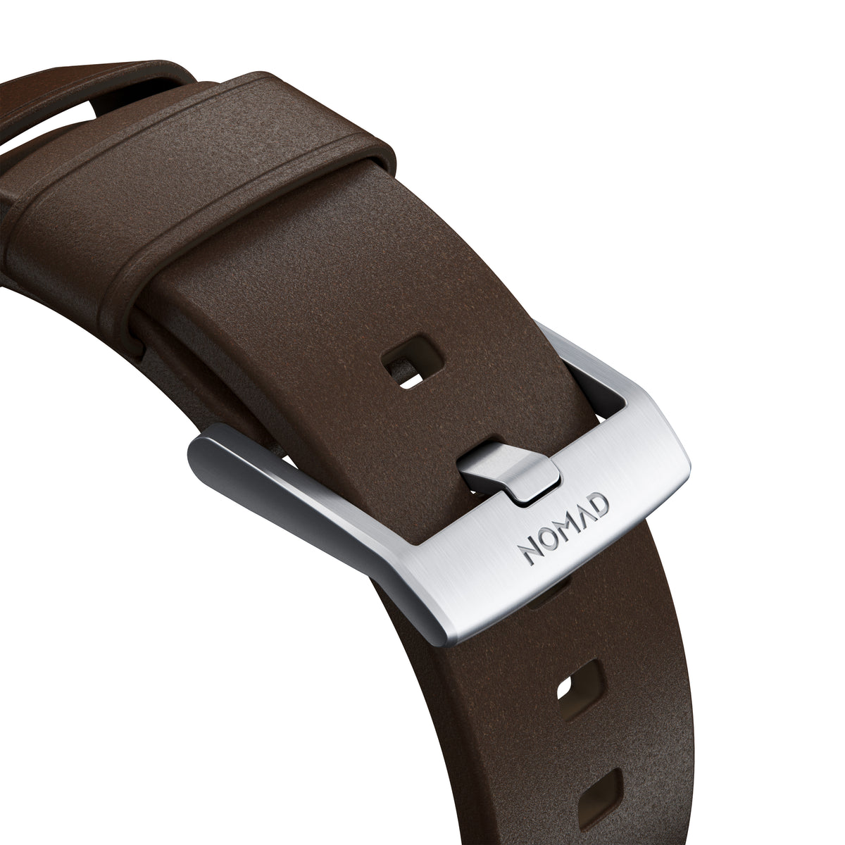 Nomad 49/46 mm Moderne Skinnrem med Sølv Spenne - Brun