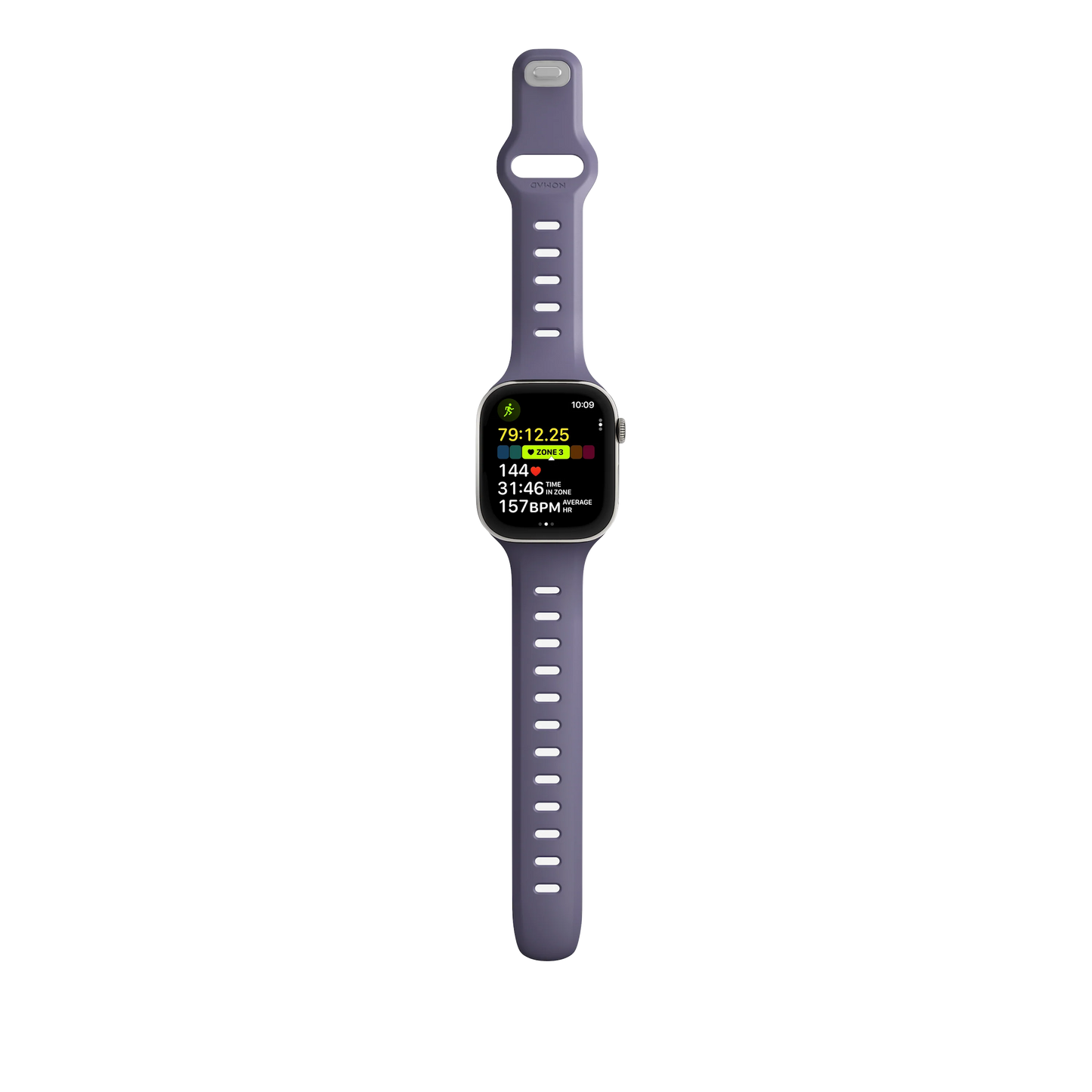 Nomad 42mm Tempo Silikonreim - Lilla
