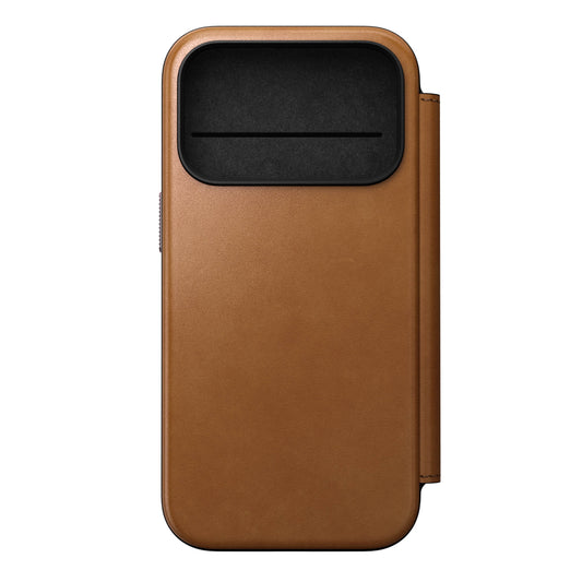 Nomad Lommebokdeksel i skinn med MagSafe til iPhone 17 Pro - Tan