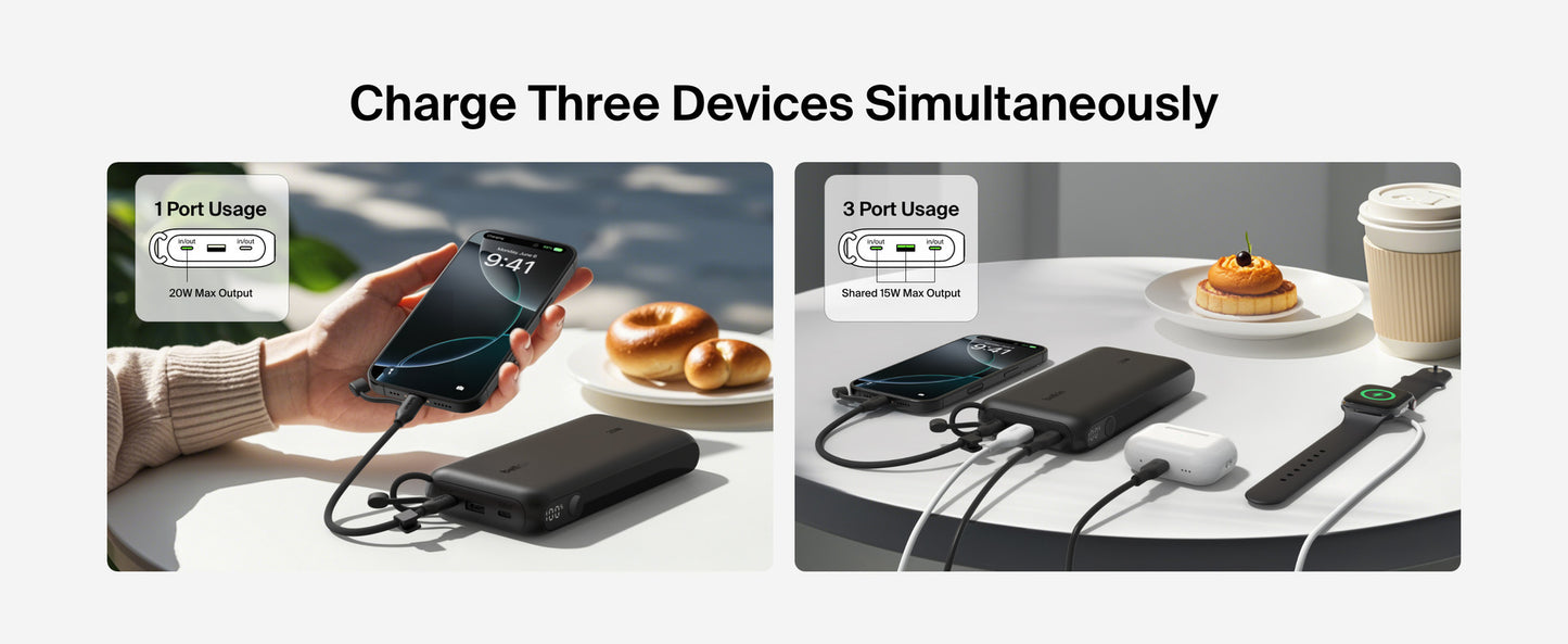 Belkin BoostCharge 20 000 mAh Powerbank med display