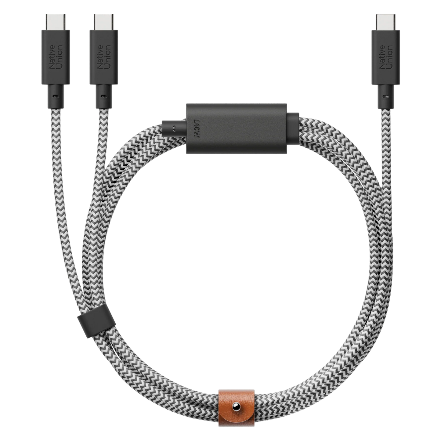 Native Union 2-i-1 USB-C til USB-C ladekabel 2m - Zebra