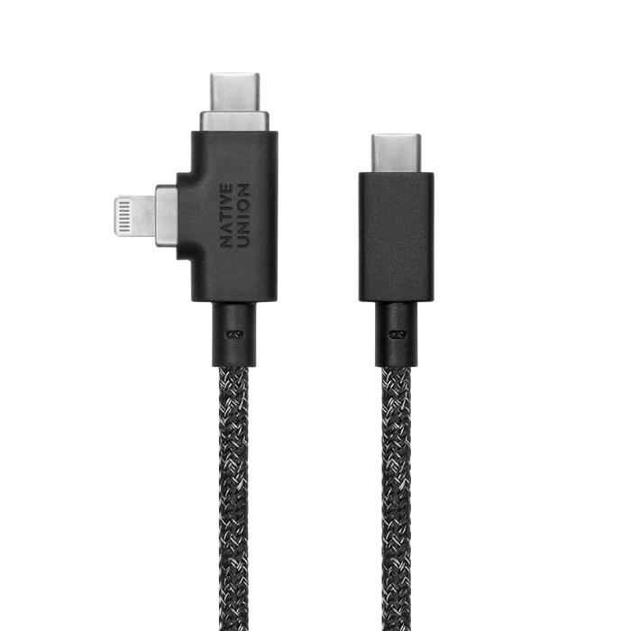Native Union 2.4 m USB-C til USB-C/Lightning Belt Cable Duo Pro 240W Ladekabel - Cosmos