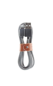 Native Union 1.2 m USB-A til Lightning Belt Ladekabel - Zebra