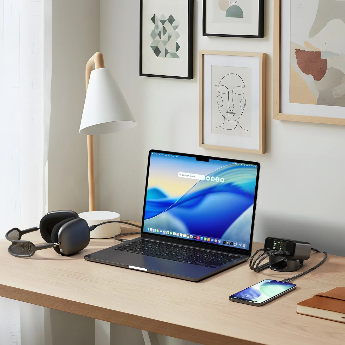 Satechi ChargeView 140W USB-C Multilader med skjerm