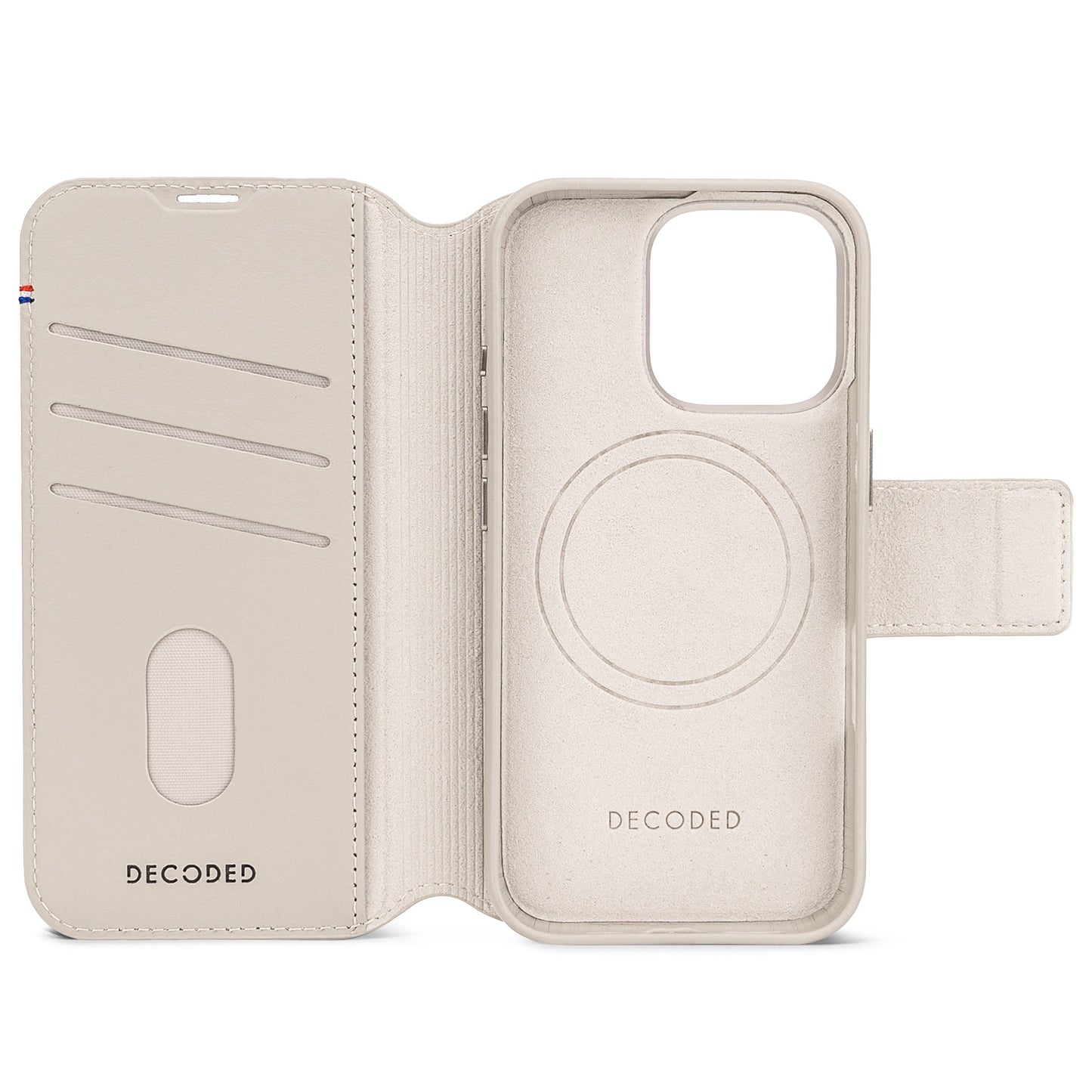 Decoded Lommebokdeksel i skinn med MagSafe til iPhone 16 Pro - Clay