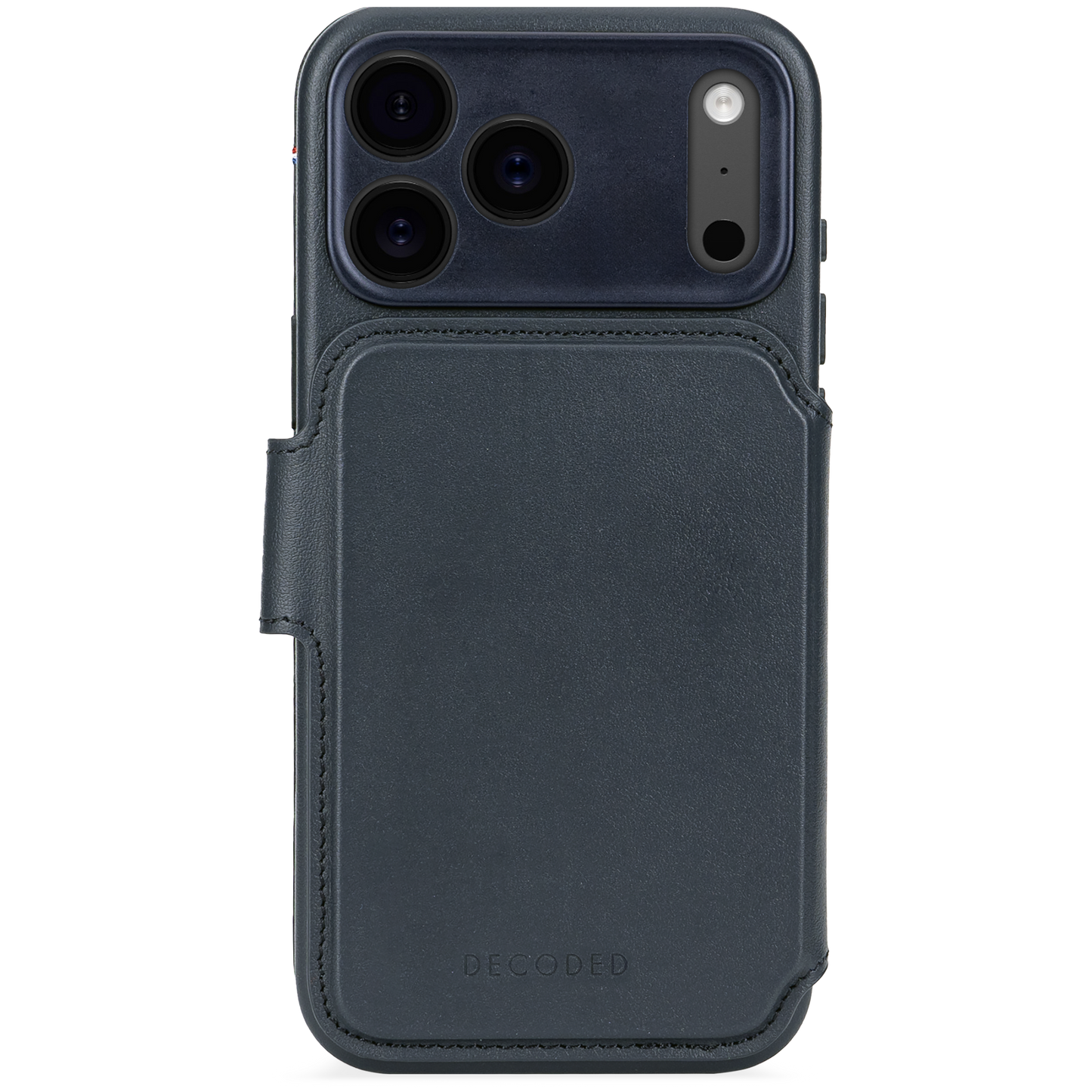 Decoded Lommebokdeksel i skinn med MagSafe til iPhone 17 Pro - Navy