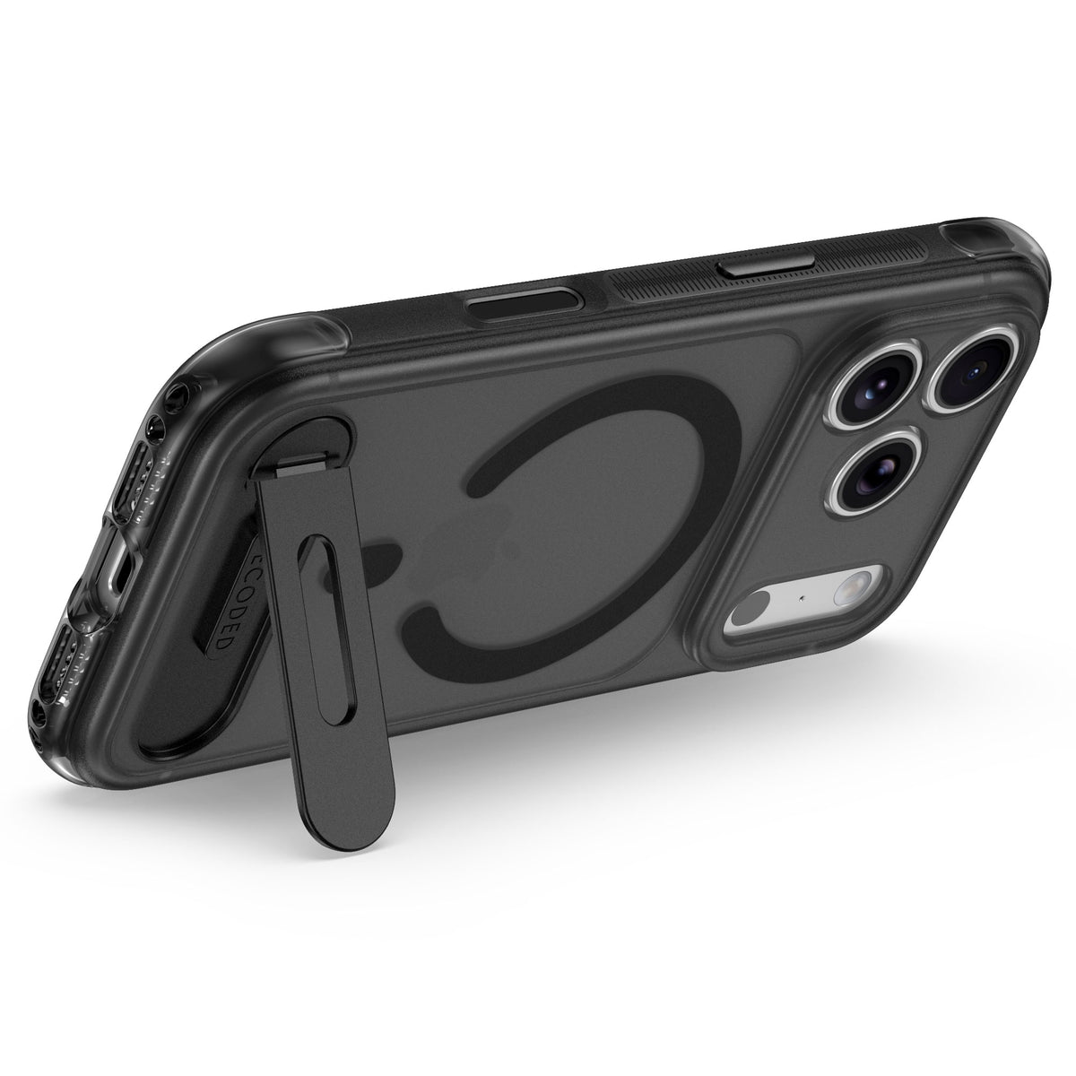 Decoded Hybrid MagSafe Deksel med Stativ til iPhone 18 Pro Max - Frostet svart