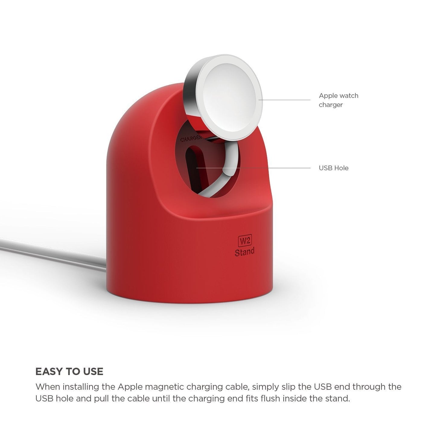 Elago W2 docking til Apple Watch - Rød
