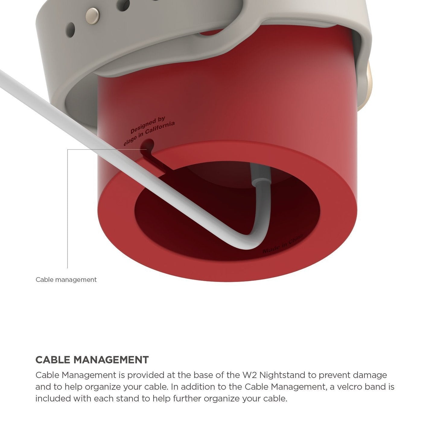 Elago W2 docking til Apple Watch - Rød