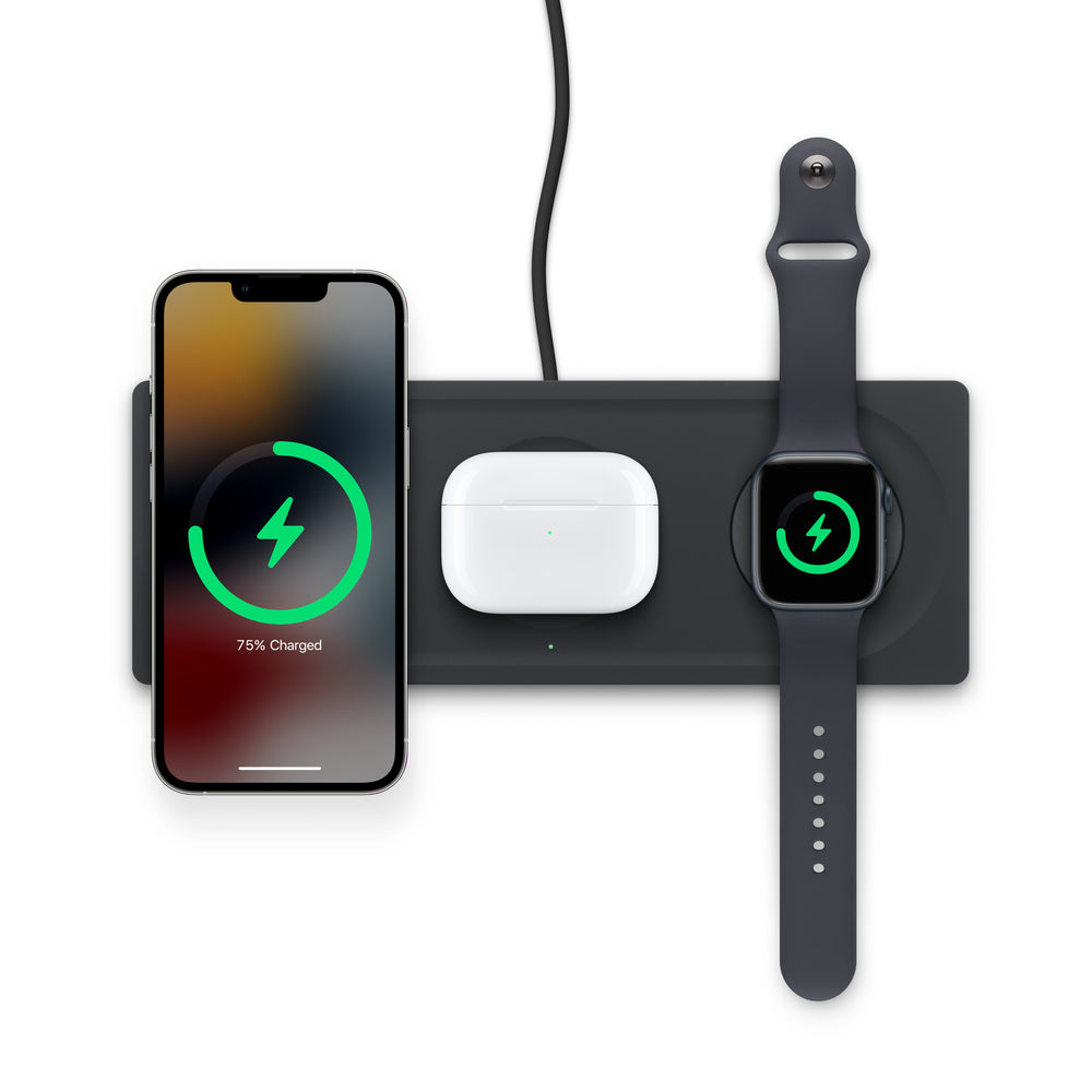 Belkin 3-i-1 MagSafe Trådløs Ladeplate - Svart