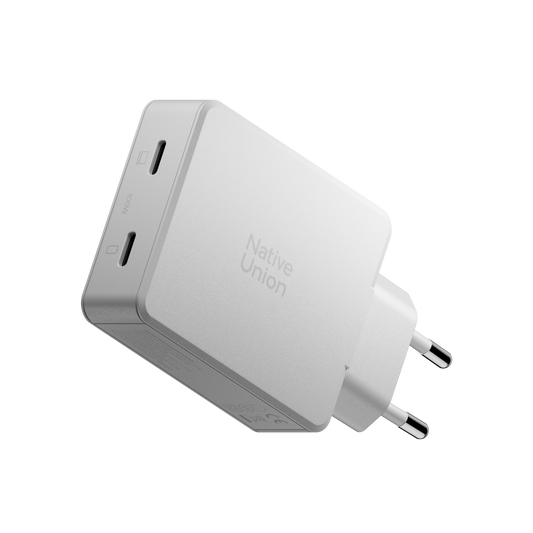 Native Union 100W GaN Vegglader med to porter - Hvit