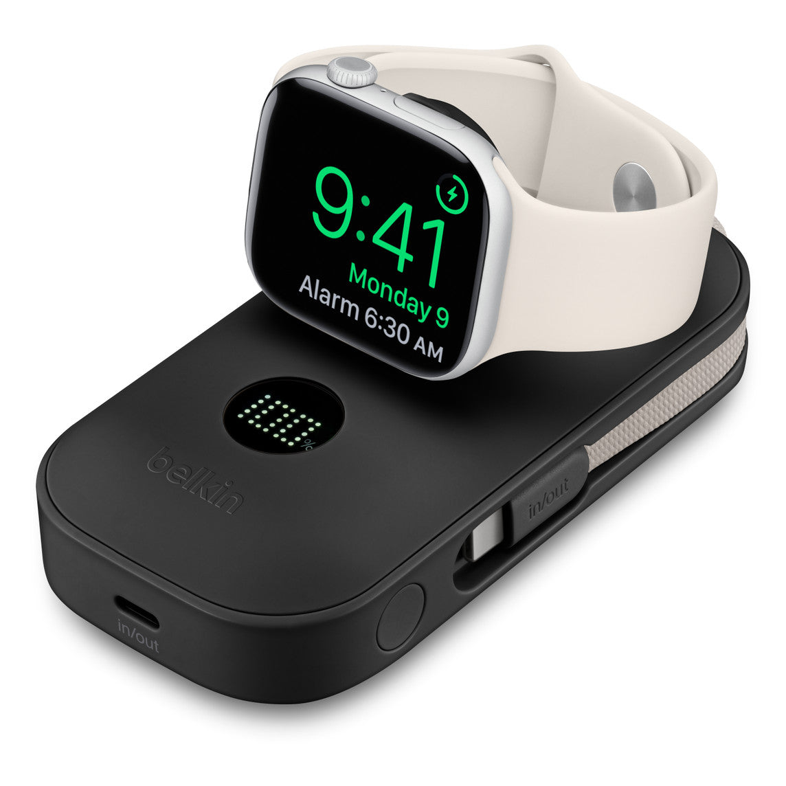 Belkin BoostCharge Pro 10 000 mAh Powerbank med Apple Watch-lader - Svart