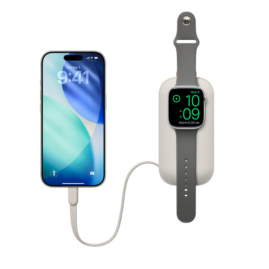 Belkin BoostCharge Pro 10 000 mAh Powerbank med Apple Watch-lader - Sand