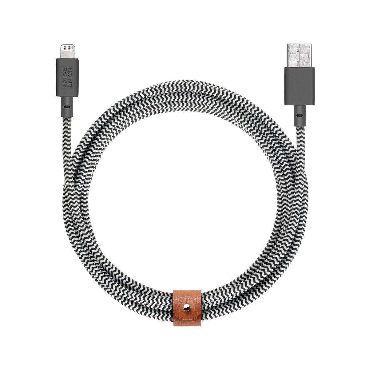 Native Union 3m USB-A til Lightning Belt Ladekabel - Zebra
