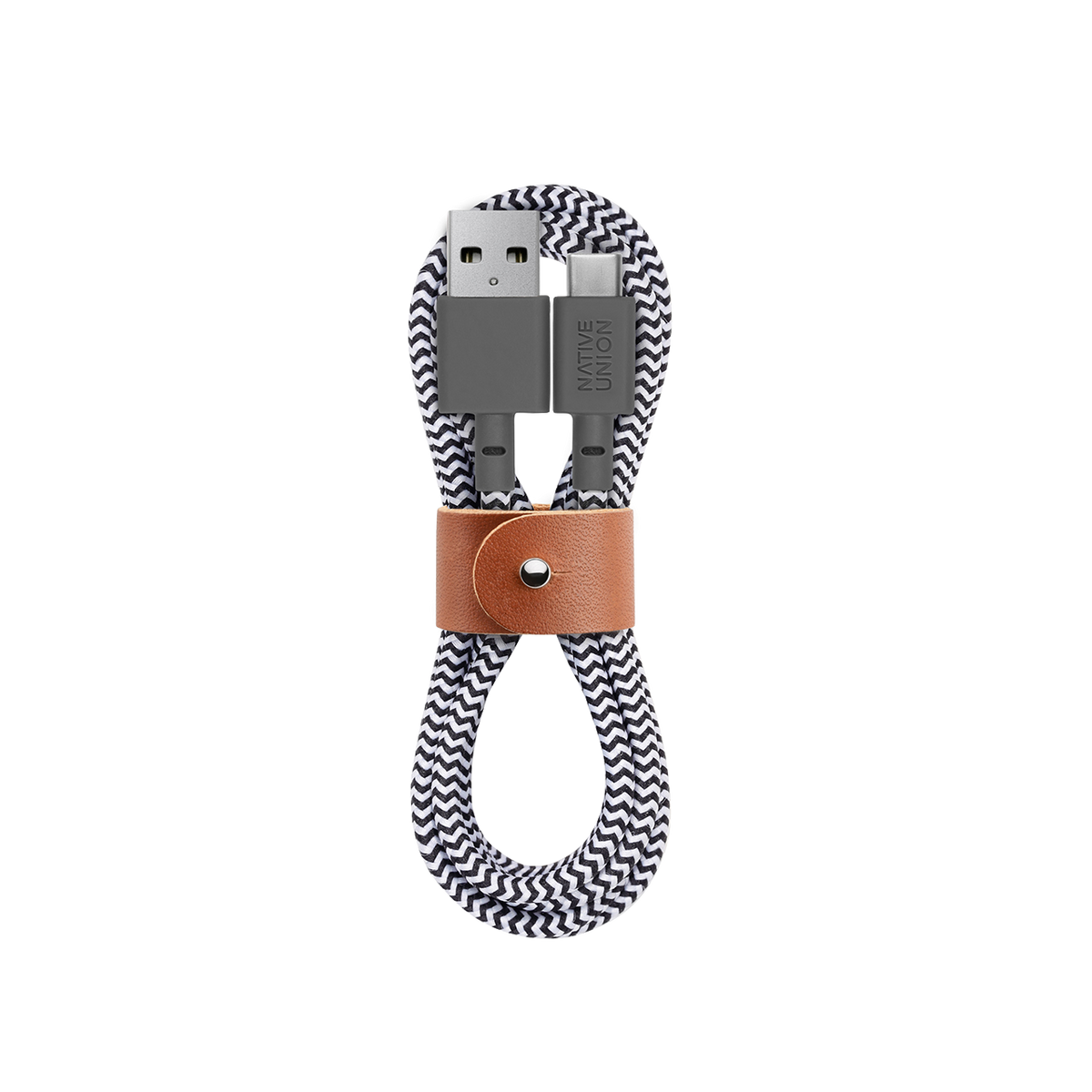 Native Union 1,2 m USB-A til USB-C Belt kabel - Zebrastripet