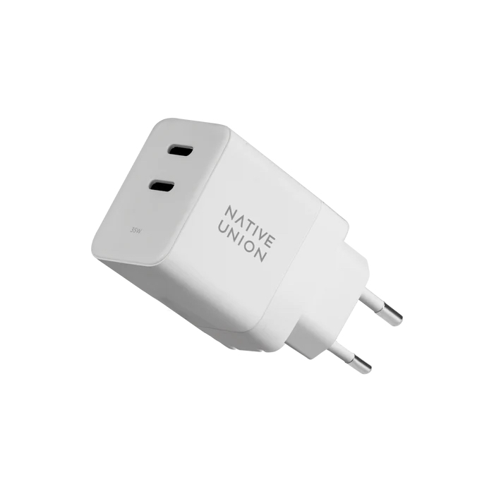 Native Union 35W Duo USB-C GaN Vegglader - Hvit