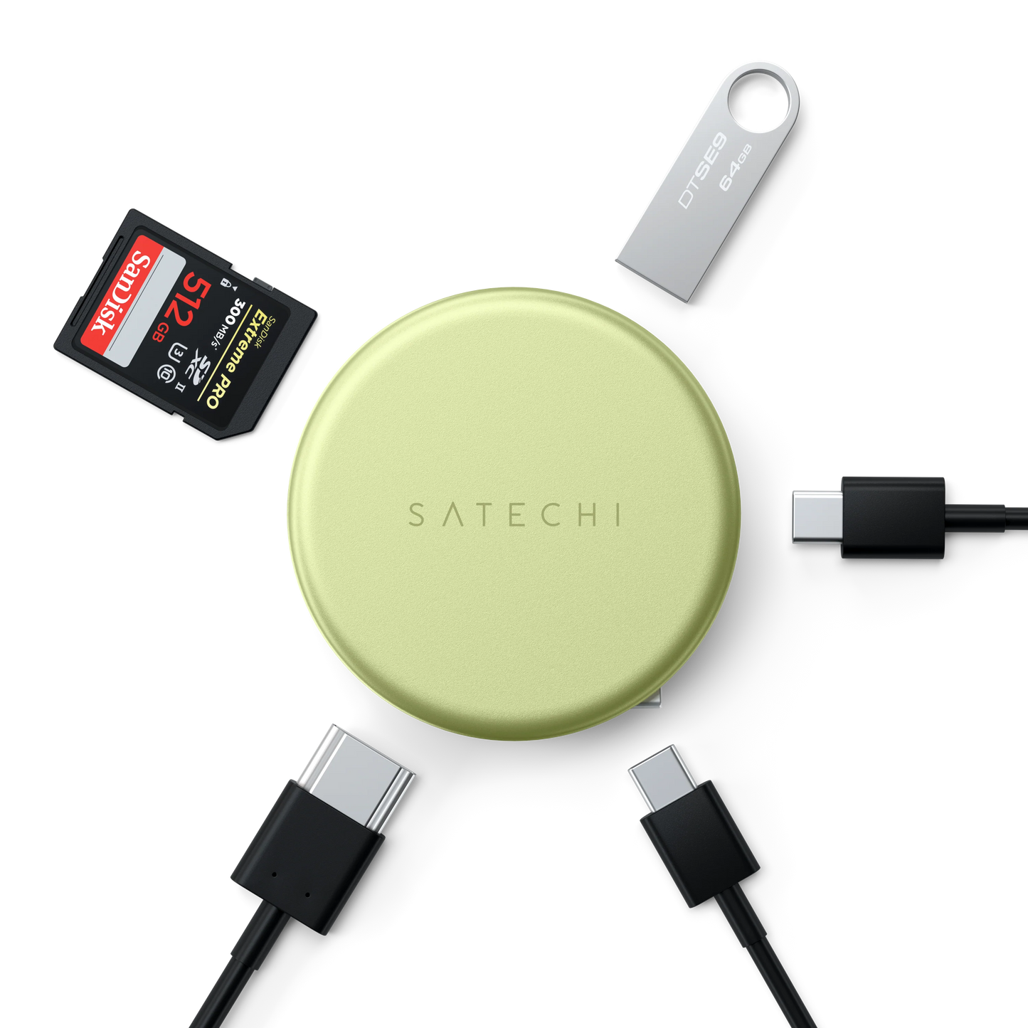 Satechi OnTheGo 5-i-1 Multiport Adapter - Citrus