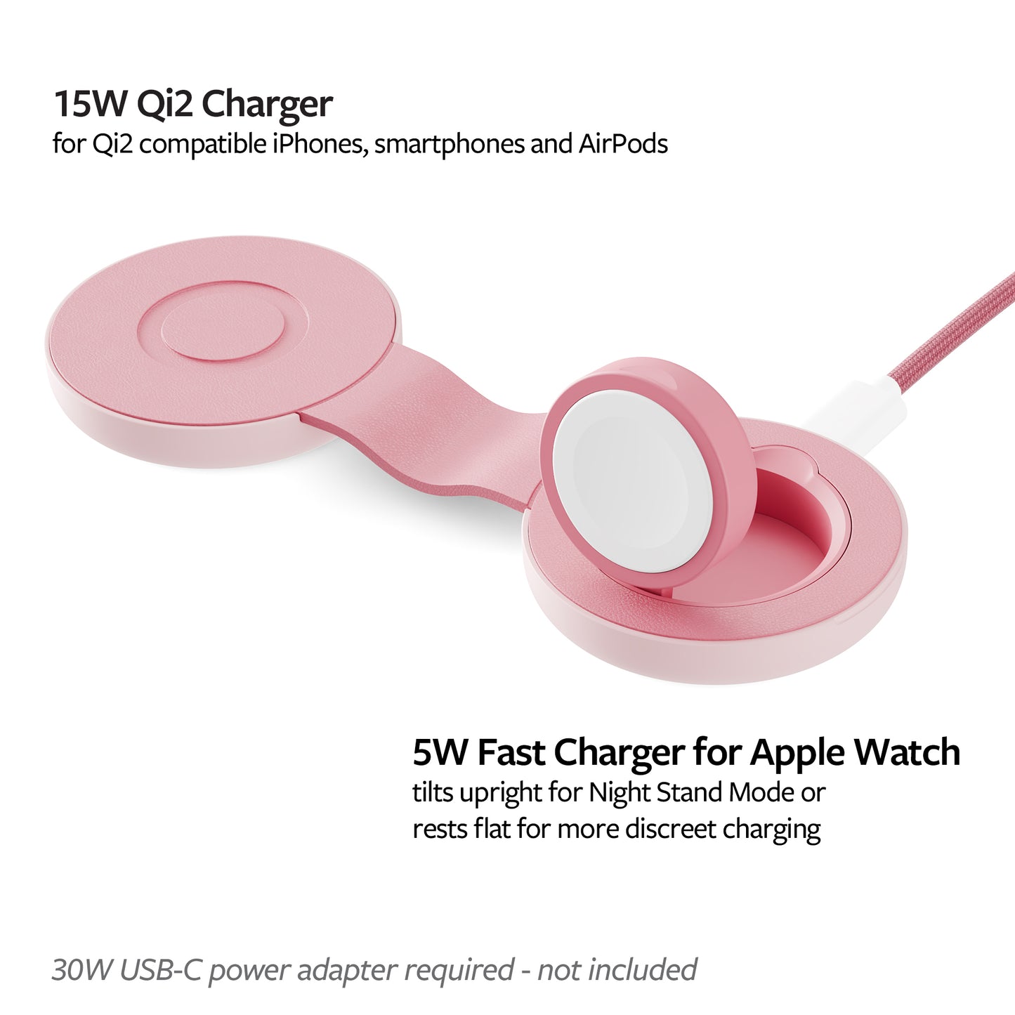 Twelve South ButterFly SE 2-i-1 MagSafe Reiselader - Rosa
