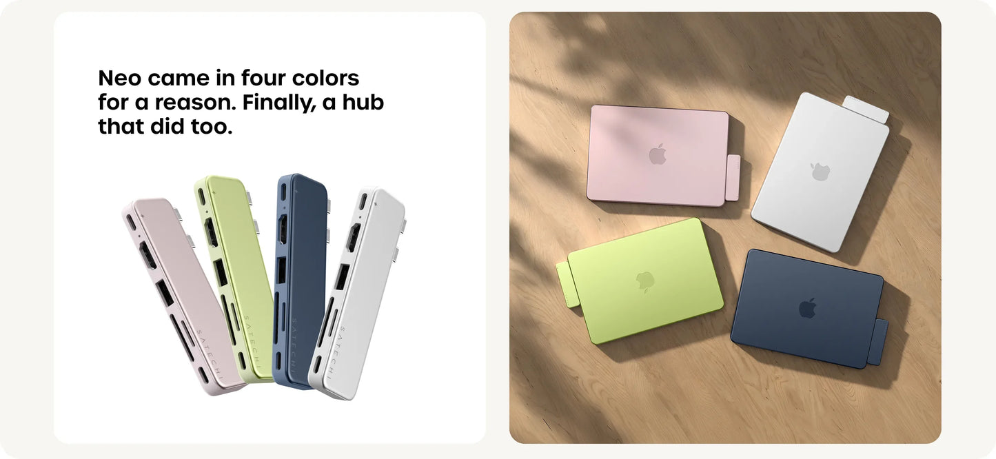 Satechi USB-C Snap Hub til MacBook Neo - Citrus