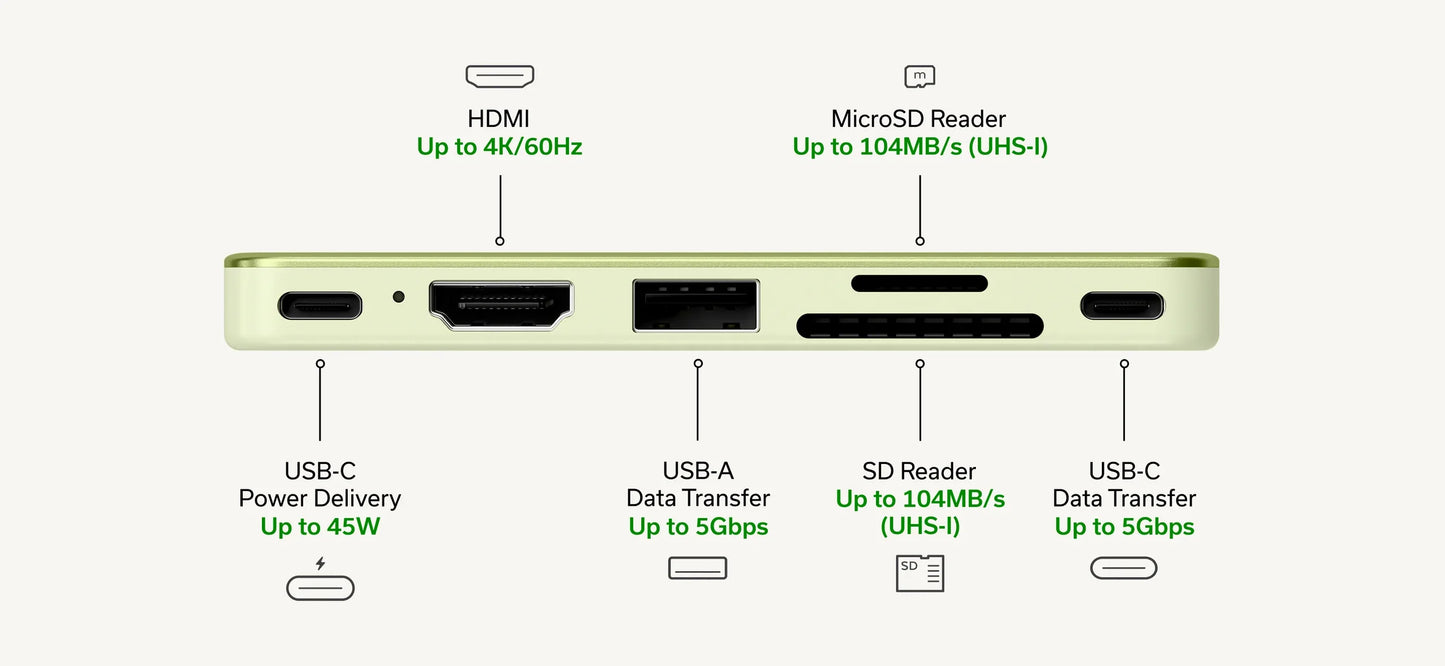 Satechi USB-C Snap Hub til MacBook Neo - Silver