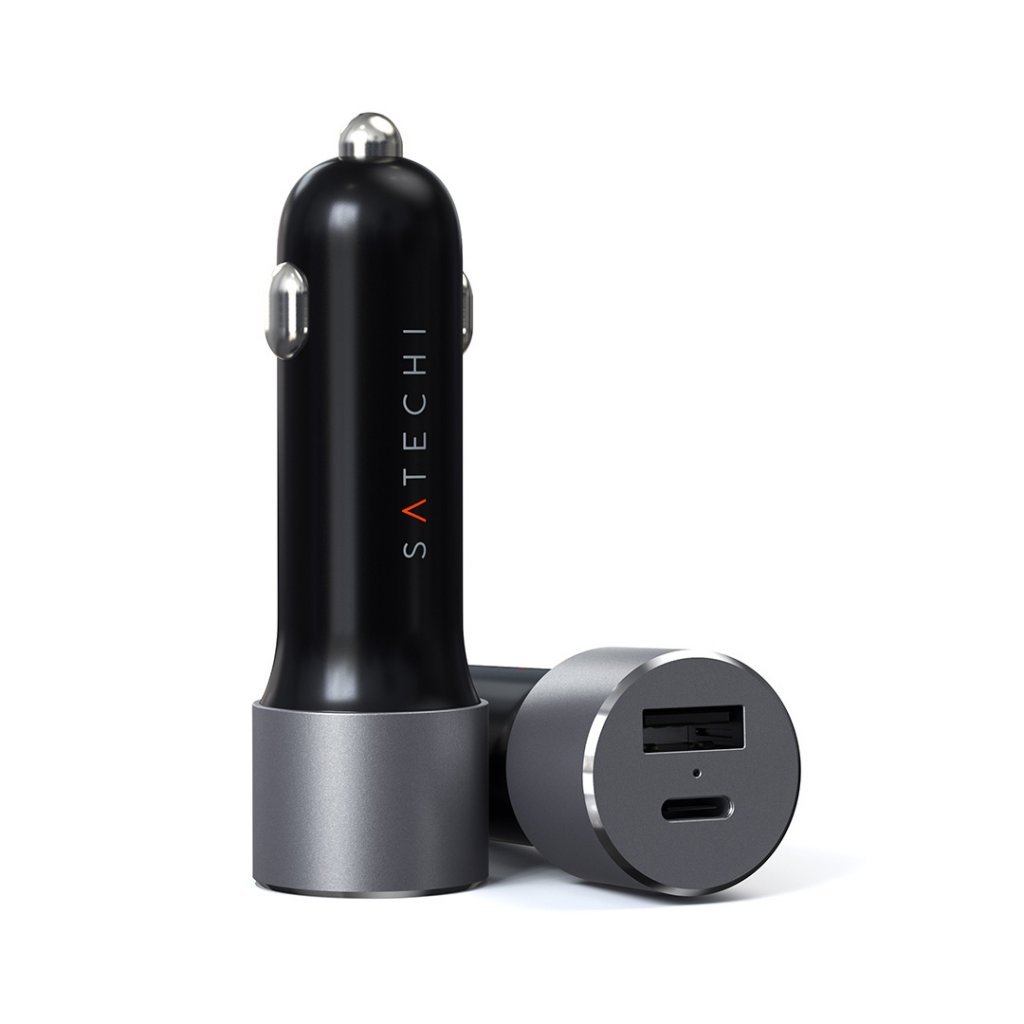 Satechi 72W USB-C + USB-A billader -  Stellargrå